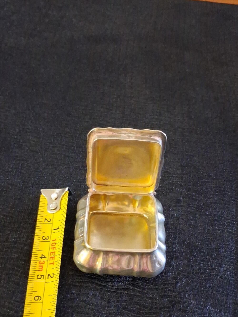Antique Vintage Small Decorative Sterlin Silver Trinket - Snuff Box - Picture 9 of 10